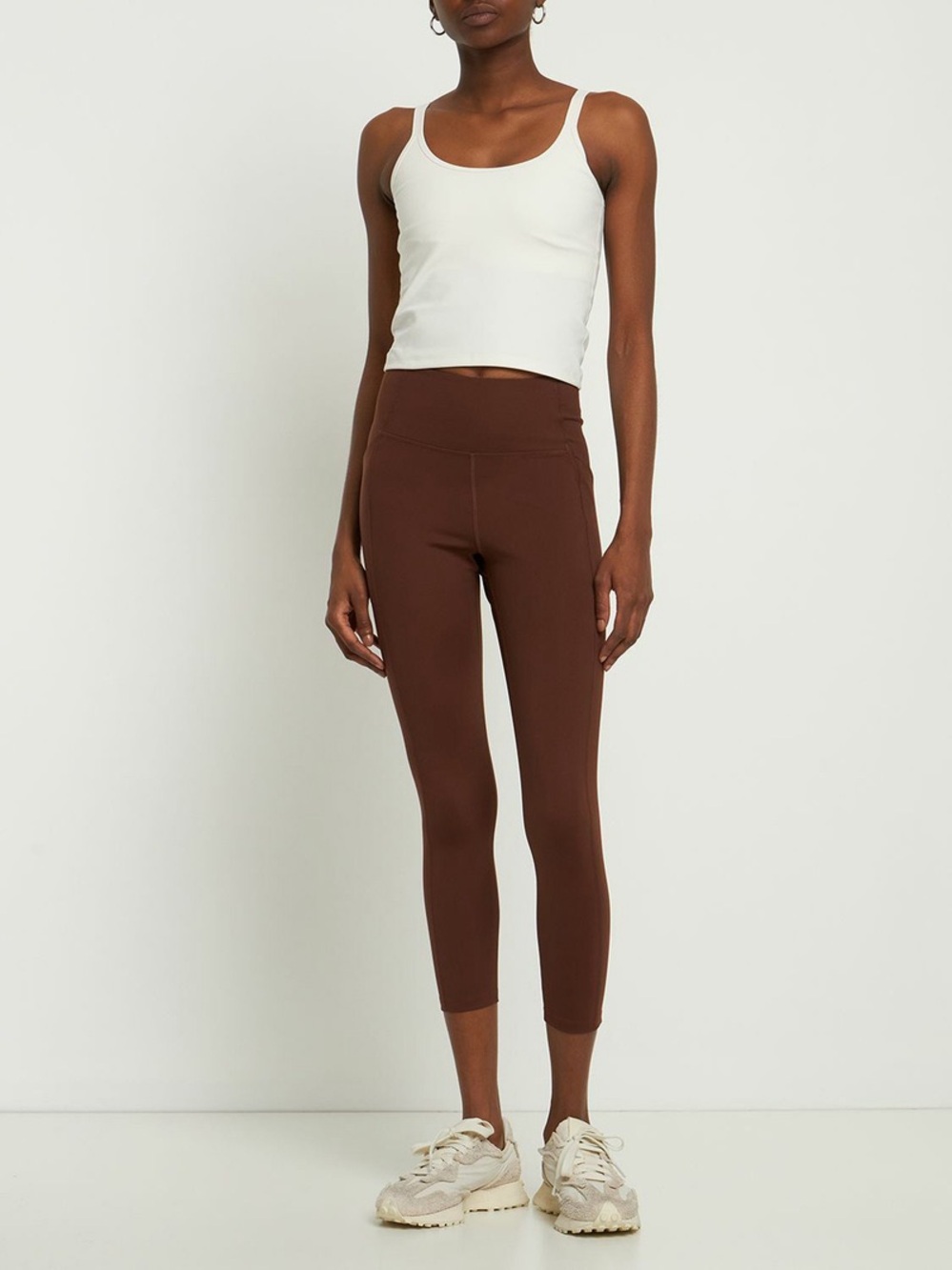 Girlfriend Collective High Rise Cropped Leggings Brown M NWOT